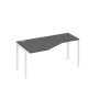 А4 Б2 055 АР (Антрацит премиум/Белый) Стол эргономичный левый "Техно" на металлокаркасе DUE