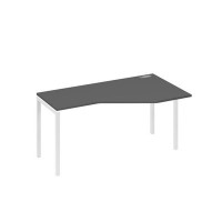 А4 Б2 056 АР (Антрацит премиум/Белый) Стол эргономичный правый "Техно" на металлокаркасе DUE