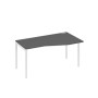 А4 Б2 066 АР (Антрацит премиум/Белый) Стол эргономичный правый "Техно" на металлокаркасе DUE