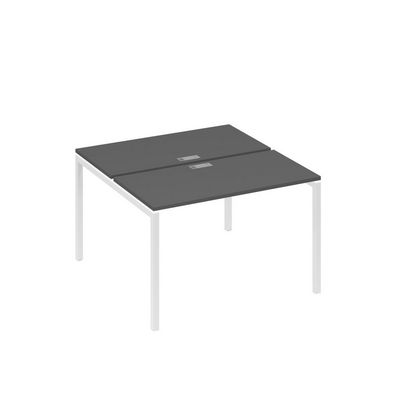А4 Б2 170 АР (Антрацит премиум/Белый) Рабочая станция на каркасе DUE столы 2х120
