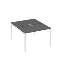 А4 Б2 173 АР (Антрацит премиум/Белый) Рабочая станция на каркасе DUE столы 2х120