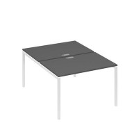 А4 Б2 176 АР (Антрацит премиум/Белый) Рабочая станция на каркасе DUE столы 2х120