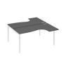 А4 Б2 182 АР (Антрацит премиум/Белый) Рабочая станция опоры DUE столы 2х160 Классика