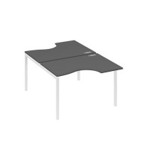 А4 Б2 183 АР (Антрацит премиум/Белый) Рабочая станция опоры DUE столы 2х120 Классика