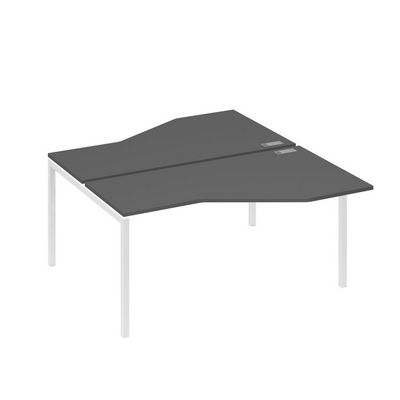А4 Б2 188 АР (Антрацит премиум/Белый) Рабочая станция опоры DUE со столами Техно 2х160