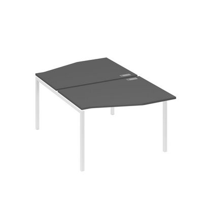 А4 Б2 189 АР (Антрацит премиум/Белый) Рабочая станция каркас DUE столы 2х120 Техно