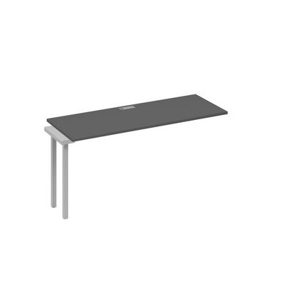 А4 С2 005-1 АР (Антрацит премиум/Серый) Секция стола 160 рабочей станции на каркасе DUE