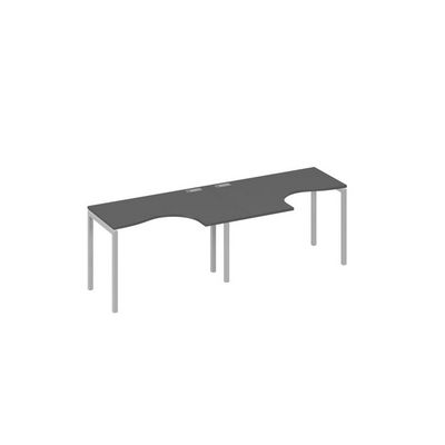А4 С2 031-2 АР (Антрацит премиум/Серый) Рабочая станция DUE 2х120 столы Классика эргономичные