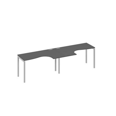 А4 С2 033-2 АР (Антрацит премиум/Серый) Рабочая станция DUE 2х140 столы Классика эргономичные