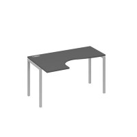 А4 С2 033 АР (Антрацит премиум/Серый) Стол эргономичный левый "Классика" на металлокаркасе DUE