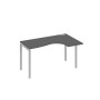 А4 С2 034 АР (Антрацит премиум/Серый) Стол эргономичный правый "Классика" на металлокаркасе DUE
