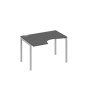 А4 С2 041 АР (Антрацит премиум/Серый) Стол эргономичный левый "Классика" на металлокаркасе DUE
