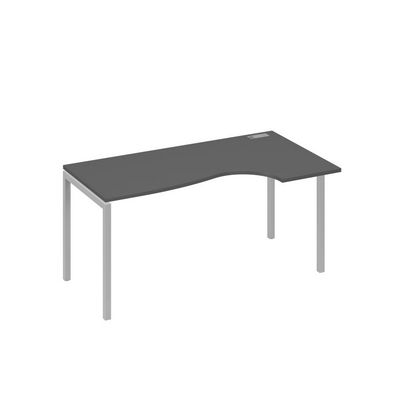 А4 С2 046 АР (Антрацит премиум/Серый) Стол эргономичный правый "Классика" на металлокаркасе DUE