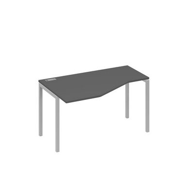 А4 С2 053 АР (Антрацит премиум/Серый) Стол эргономичный левый "Техно" на металлокаркасе DUE