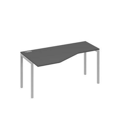 А4 С2 055 АР (Антрацит премиум/Серый) Стол эргономичный левый "Техно" на металлокаркасе DUE