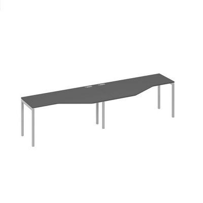 А4 С2 065-2 АР (Антрацит премиум/Серый) Рабочая станция опоры DUE столы 2х160 со столами Техно