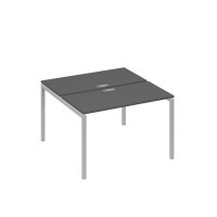 А4 С2 170 АР (Антрацит премиум/Серый) Рабочая станция на каркасе DUE столы 2х120