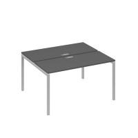 А4 С2 171 АР (Антрацит премиум/Серый) Рабочая станция на каркасе DUE столы 2х140