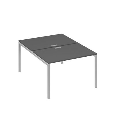 А4 С2 176 АР (Антрацит премиум/Серый) Рабочая станция на каркасе DUE столы 2х120