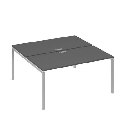 А4 С2 178 АР (Антрацит премиум/Серый) Рабочая станция на каркасе DUE столы 2х160