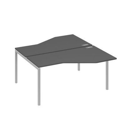 А4 С2 188 АР (Антрацит премиум/Серый) Рабочая станция опоры DUE со столами Техно 2х160