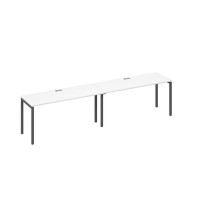 А4 А2 005-2 БП (Белый премиум/Антрацит) Рабочая станция 2х160 опоры DUE