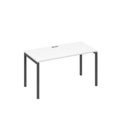 А4 А2 014 БП (Белый премиум/Антрацит) Стол письменный на металлокаркасе DUE