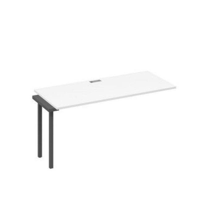 А4 А2 015-1 БП Секция стола 160 рабочей станции на каркасе DUE, белый премиум ЛДСП, антрацит металл