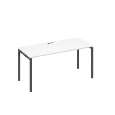 А4 А2 015 БП (Белый премиум/Антрацит) Стол письменный на металлокаркасе DUE