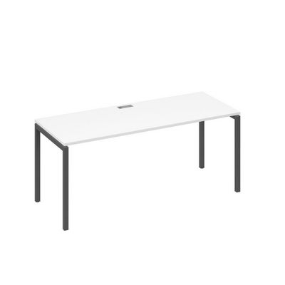 А4 А2 016 БП (Белый премиум/Антрацит) Стол письменный на металлокаркасе DUE