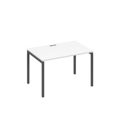 А4 А2 023 БП (Белый премиум/Антрацит) Стол письменный на металлокаркасе DUE