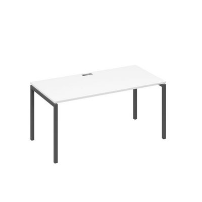 А4 А2 025 БП (Белый премиум/Антрацит) Стол письменный на металлокаркасе DUE