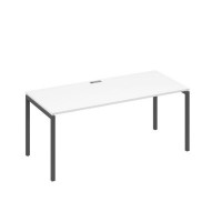 А4 А2 026 БП (Белый премиум/Антрацит) Стол письменный на металлокаркасе DUE
