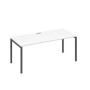 А4 А2 026 БП (Белый премиум/Антрацит) Стол письменный на металлокаркасе DUE