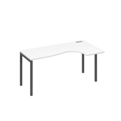 А4 А2 036 БП (Белый премиум/Антрацит) Стол эргономичный правый "Классика" на металлокаркасе DUE