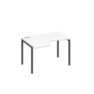 А4 А2 041 БП (Белый премиум/Антрацит) Стол эргономичный левый "Классика" на металлокаркасе DUE