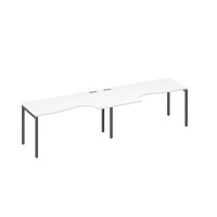 А4 А2 045-2 БП (Белый премиум/Антрацит) Рабочая станция DUE 2х160 столы Классика эргономичные