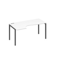 А4 А2 045 БП (Белый премиум/Антрацит) Стол эргономичный левый "Классика" на металлокаркасе DUE