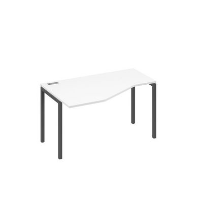 А4 А2 053 БП (Белый премиум/Антрацит) Стол эргономичный левый "Техно" на металлокаркасе DUE