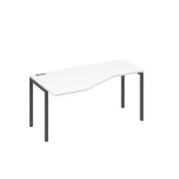 А4 А2 055 БП (Белый премиум/Антрацит) Стол эргономичный левый "Техно" на металлокаркасе DUE