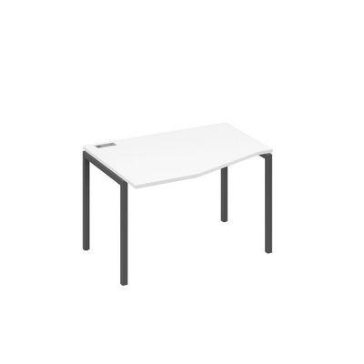 А4 А2 061 БП (Белый премиум/Антрацит) Стол эргономичный левый "Техно" на металлокаркасе DUE