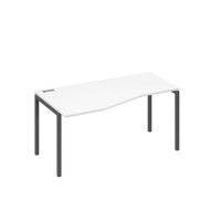 А4 А2 065 БП (Белый премиум/Антрацит) Стол эргономичный левый "Техно" на металлокаркасе DUE