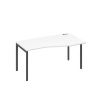 А4 А2 066 БП (Белый премиум/Антрацит) Стол эргономичный правый "Техно" на металлокаркасе DUE