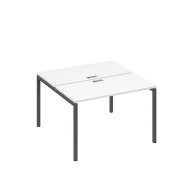 А4 А2 170 БП (Белый премиум/Антрацит) Рабочая станция на каркасе DUE столы 2х120