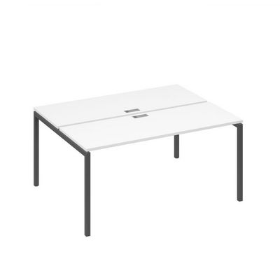 А4 А2 172 БП (Белый премиум/Антрацит) Рабочая станция на каркасе DUE столы 2х160