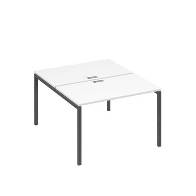А4 А2 173 БП (Белый премиум/Антрацит) Рабочая станция на каркасе DUE столы 2х120