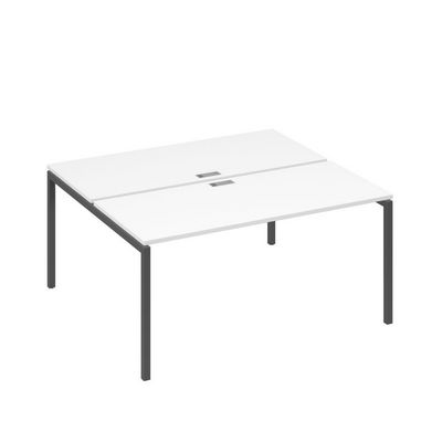 А4 А2 175 БП (Белый премиум/Антрацит) Рабочая станция на каркасе DUE столы 2х160