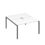 А4 А2 177 БП (Белый премиум/Антрацит) Рабочая станция на каркасе DUE столы 2х140