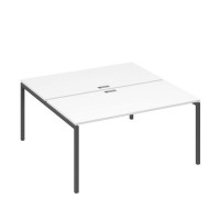 А4 А2 178 БП (Белый премиум/Антрацит) Рабочая станция на каркасе DUE столы 2х160