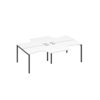 А4 А2 180-2 БП (Белый премиум/Антрацит) Рабочая станция DUE столы 4х120 Классика